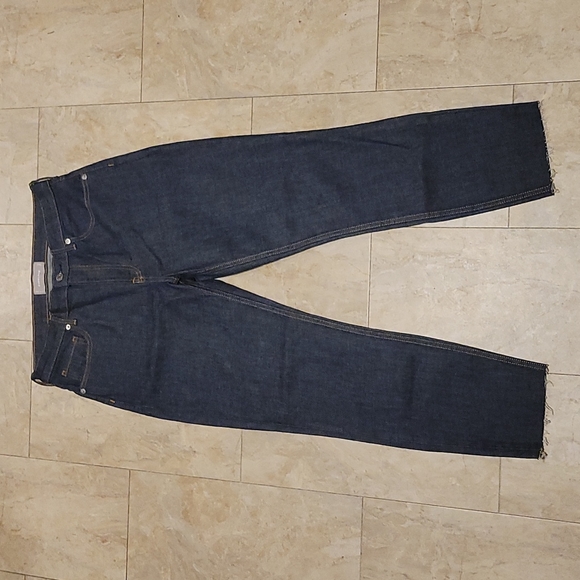 Everlane Raw Hem High Rise Dark Indigo Jeans - Picture 2 of 8